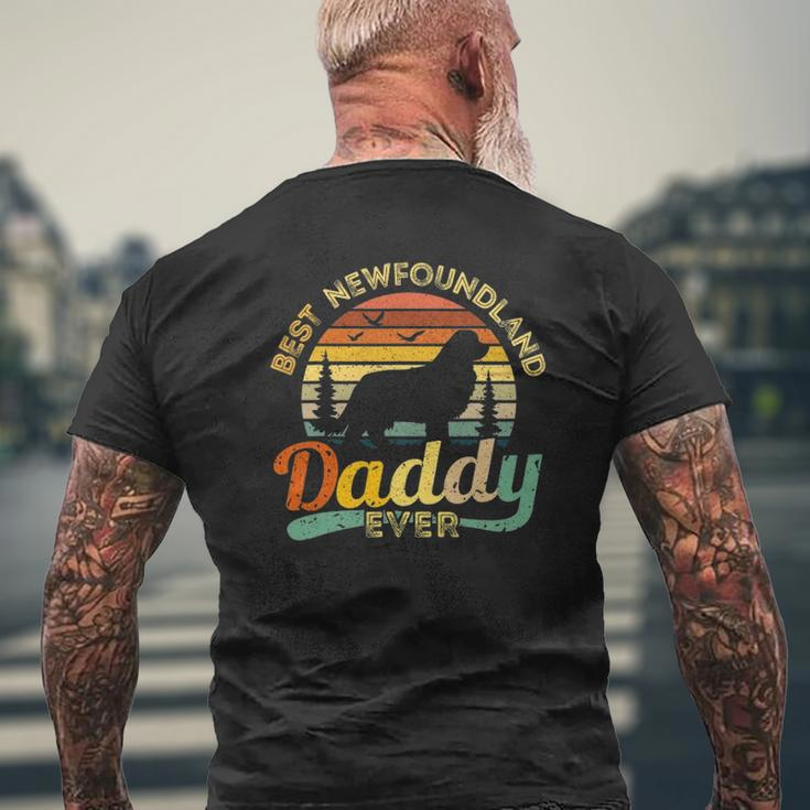 Newfoundland Dad Best Daddy Dog Lover Retro Vintage Mens Back Print T-shirt Gifts for Old Men