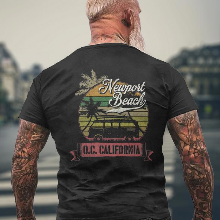 Newport Beach Orange County California Surfing Retro Men's T-shirt Back Print Gifts for Old Men