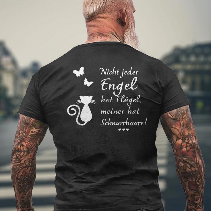 Nicht Jeder Engel Hat Flügel Meiner Hat Whiskers Cats Not Every En S T-Shirt mit Rückendruck Geschenke für alte Männer