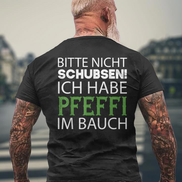 Nicht Schubsen Pfeffi Bauch Kurzärmliges Herren-T-Kurzärmliges Herren-T-Shirt - Schwarz, Spaßiges Tee Geschenke für alte Männer