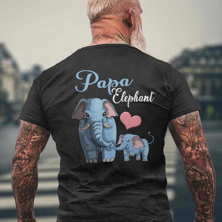 Niedliche Papa Elefant Schwangerschaftsankündigung Babyparty T-Shirt mit Rückendruck Geschenke für alte Männer