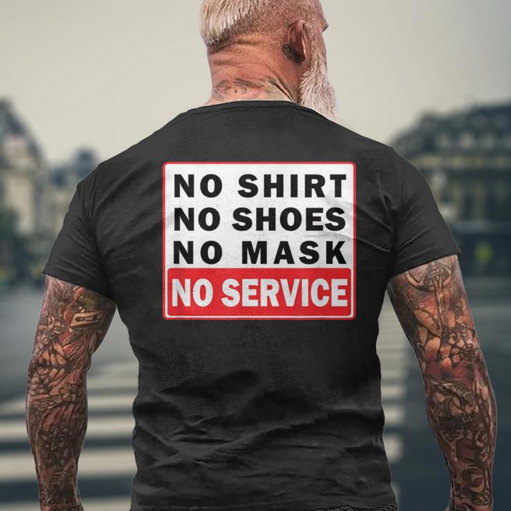 No No Shoes No Mask No Service Men's T-shirt Back Print Gifts for Old Men