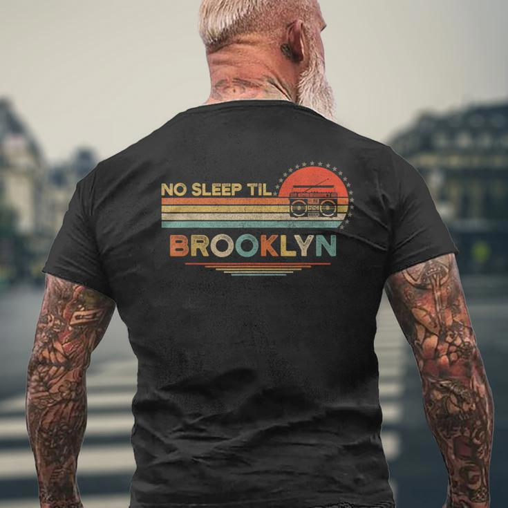 No Sleep Til Brooklyn Old School Portable Stereo Retro Men's T-shirt Back Print Gifts for Old Men