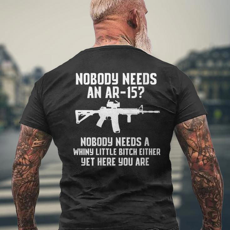 Nobody Needs An Ar-15 Pro Gun Red Dot Ar Men's T-shirt Back Print Gifts for Old Men