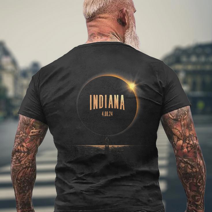 North America Total Solar Eclipse 2024 Indiana Usa Men's T-shirt Back Print Gifts for Old Men