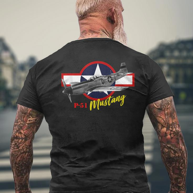 North American P-51 Mustang Men's T-shirt Back Print Gifts for Old Men