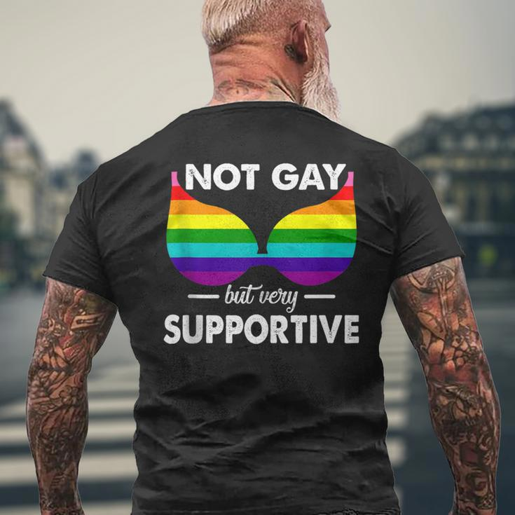 Not Gay But Very Supportive Lgbt Straight Bra Meme Men's T-shirt Back Print Gifts for Old Men