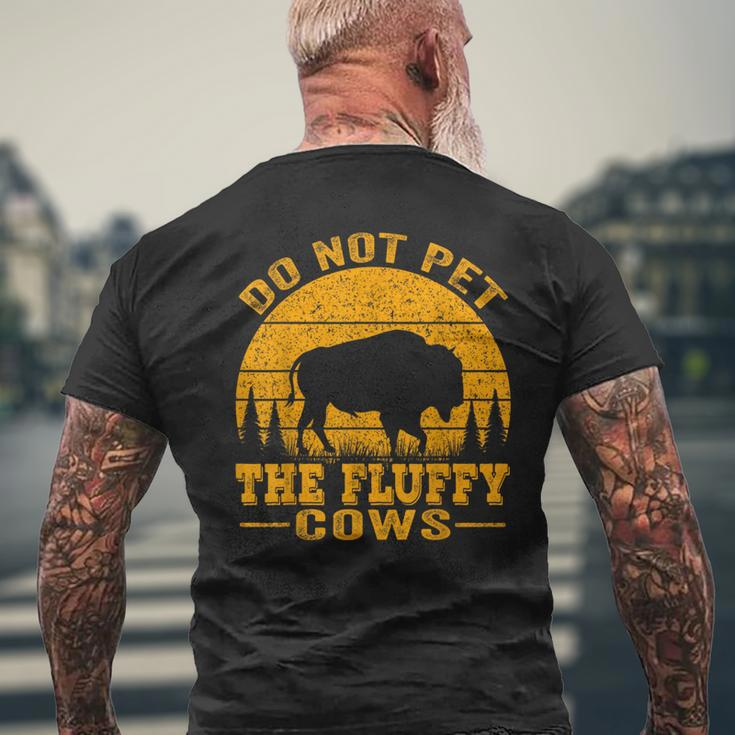 Do Not Pet The Fluffy Cows Bison Retro Vintage Men's T-shirt Back Print Gifts for Old Men