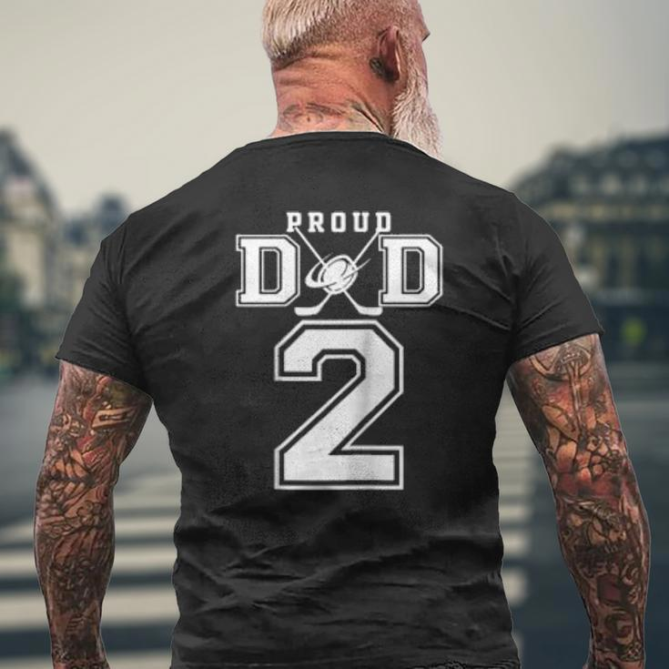 Number 2 Custom Proud Hockey Dad Personalized Mens Back Print T-shirt Gifts for Old Men