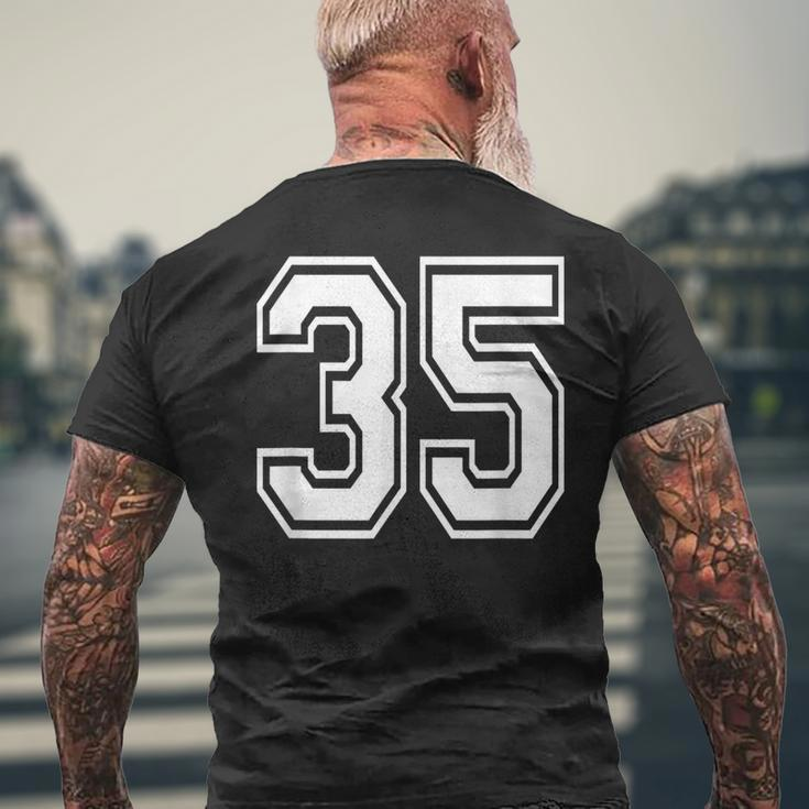 Number 35 Birthday Varsity Sports Team Jersey Men's T-shirt Back Print Gifts for Old Men