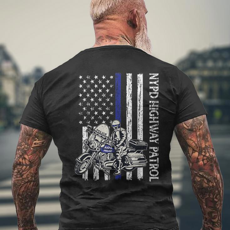 Nypd Highway Patrol Police Officer Law Enforcement Us Flag Men's T-shirt Back Print Gifts for Old Men