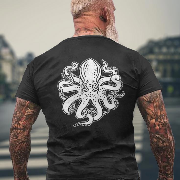 Octopus Old School Sailor Tattoo Clipper Ship And Swallows Men's T-shirt Back Print Gifts for Old Men