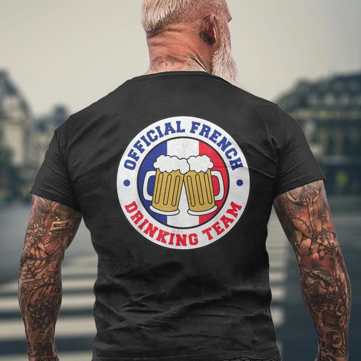 Official French Drinking Team Flag Of France Beer Men's T-shirt Back Print Gifts for Old Men