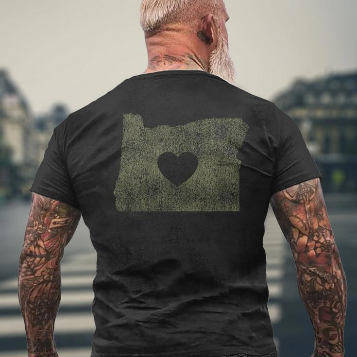The Official Oregon Love Heart Beige Men's T-shirt Back Print Gifts for Old Men