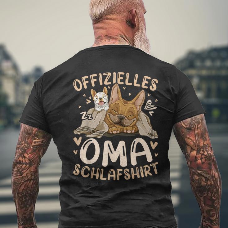 Offizielles Oma Schlaf Französische Bulldogge T-Shirt mit Rückendruck Geschenke für alte Männer