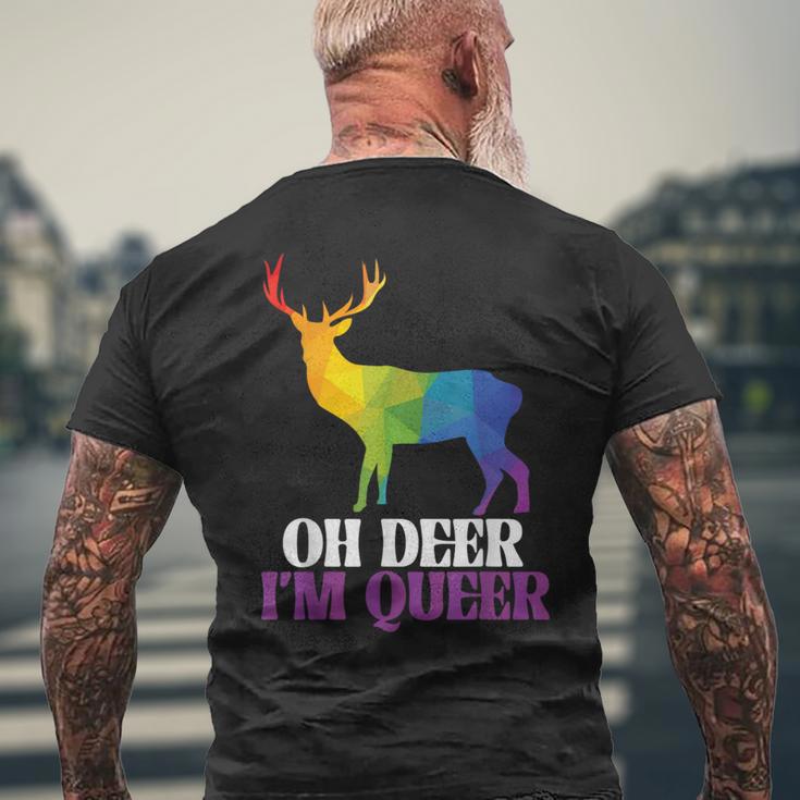 Oh Deer I'm Queer Reh Regenbogen Lgbtq Pride Herren Damen T-Shirt mit Rückendruck Geschenke für alte Männer