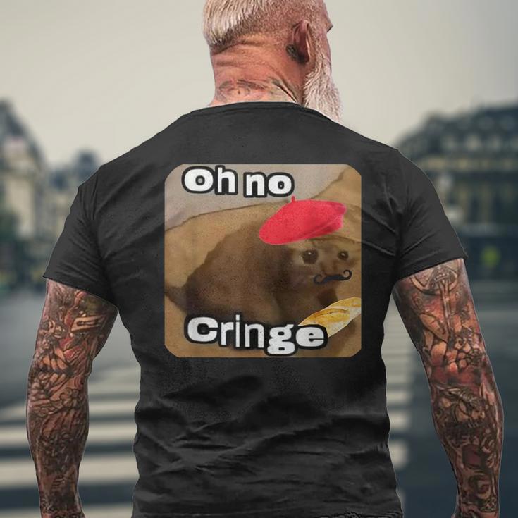 Oh No Cringe Cat French Baguette Internet Cat Meme T-Shirt mit Rückendruck Geschenke für alte Männer