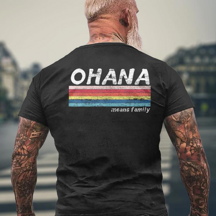 Ohana Means Family Vintage Retro Hawaii Tropical Men's T-shirt Back Print Gifts for Old Men