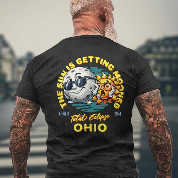 Ohio Solar Eclipse Apr 8 2024 Sun Is Getting Mooned Men's T-shirt Back Print Gifts for Old Men