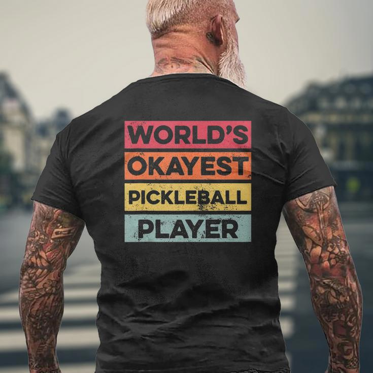 Okayest Pickleball Player Pickleball Mens Dad Apparel Tank Top Mens Back Print T-shirt Gifts for Old Men