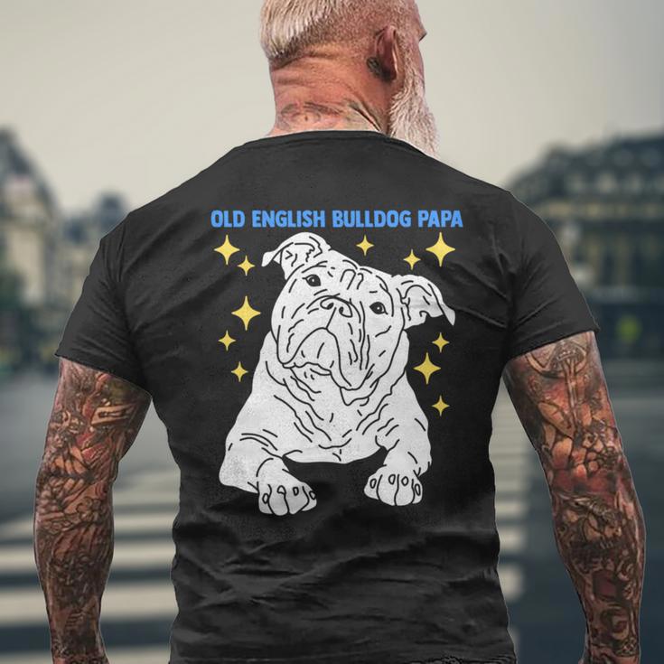 Old English Bulldog Papa Herrchen Old English Bulldog T-Shirt mit Rückendruck Geschenke für alte Männer