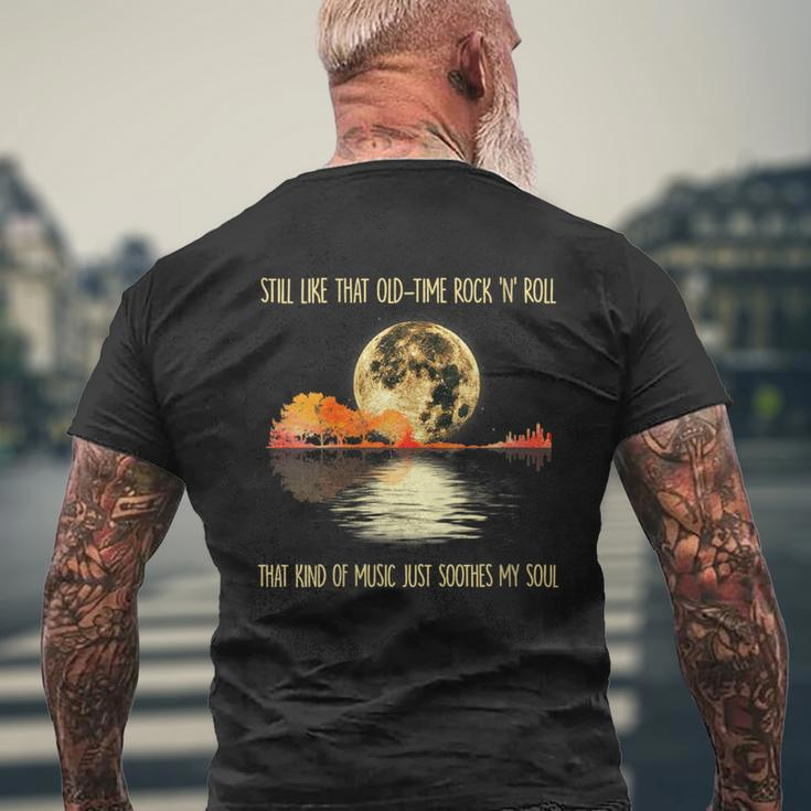 Still Like That Old Time Rock N Roll Guitar Moon Tree Hippie Men's T-shirt Back Print Gifts for Old Men