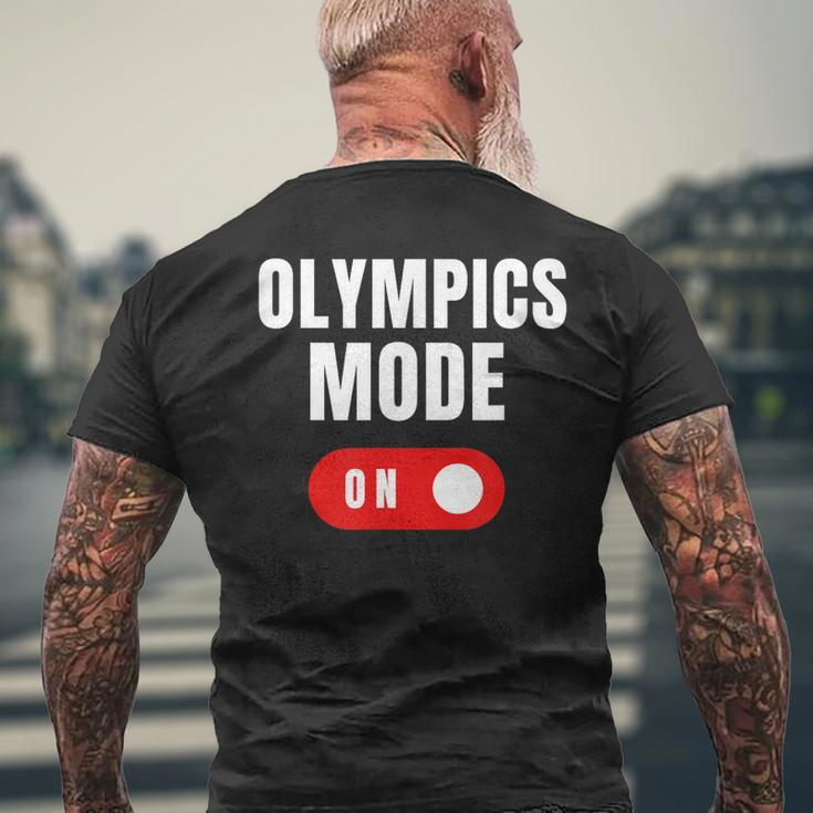 Olympics Mode On Sports Athlete Coach Gymnast Track Skating Men's T-shirt Back Print Gifts for Old Men