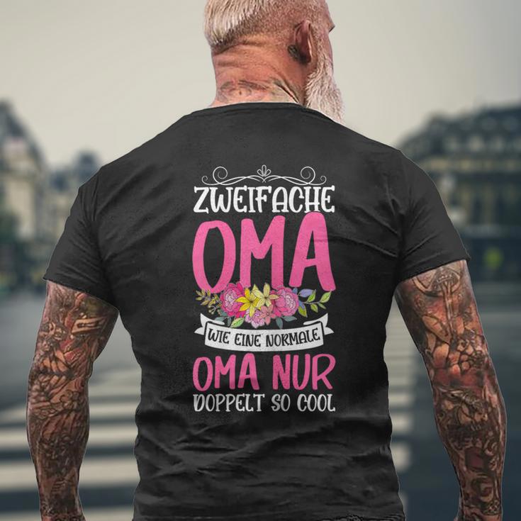 Oma Sprüche Zweifache Oma Doppelt So Cool T-Shirt mit Rückendruck Geschenke für alte Männer