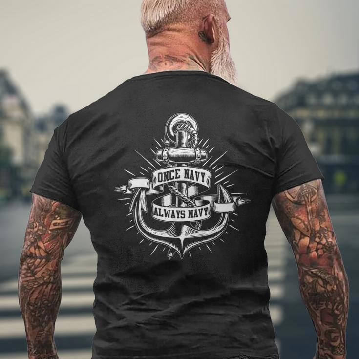 Once Navy Always Navy Men's T-shirt Back Print Gifts for Old Men