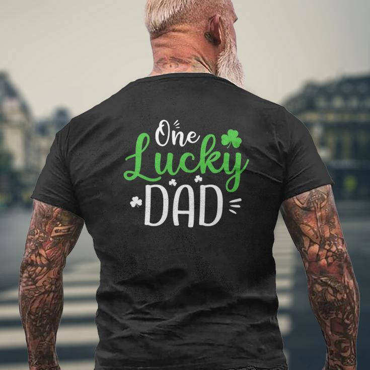 One Lucky Dad St Patrick's Day Daddy Mens Back Print T-shirt Gifts for Old Men