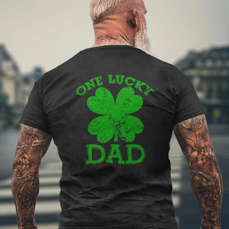 One Lucky Dad Vintage St Patricks Day Men Mens Back Print T-shirt Gifts for Old Men