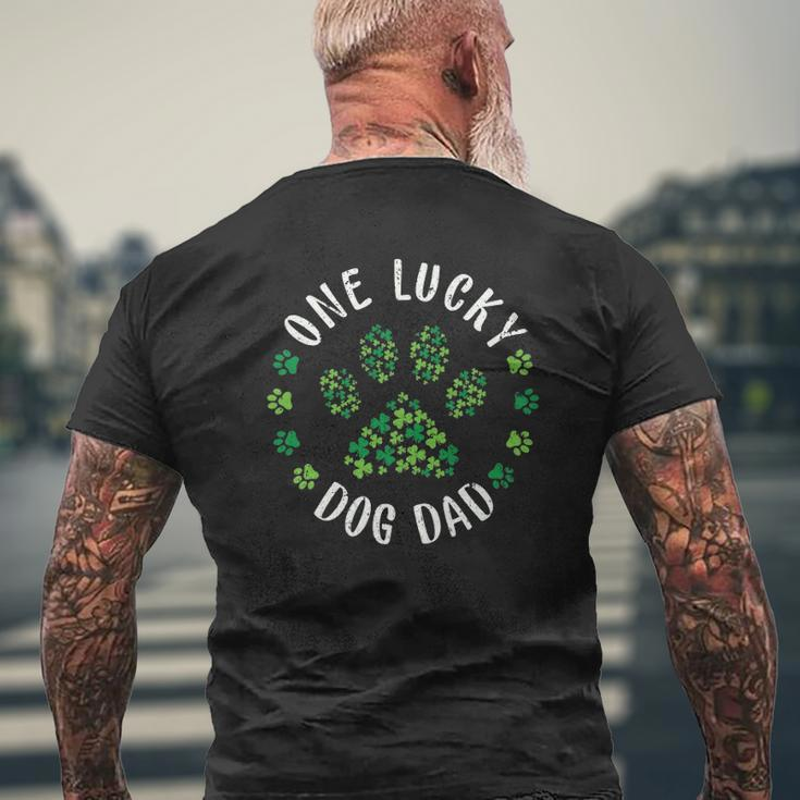 One Lucky Dog Dad Dog Dad Tee St Patricks Day Mens Back Print T-shirt Gifts for Old Men
