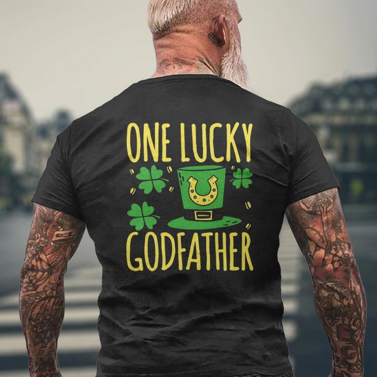 One Lucky Godfather St Patrick's Day Lucky Godfather Mens Back Print T-shirt Gifts for Old Men