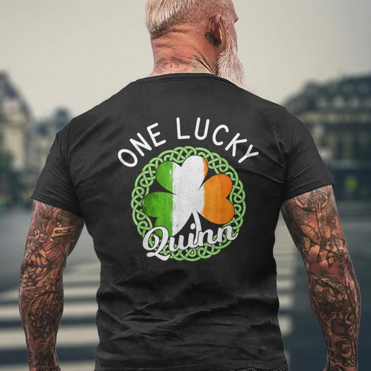 One Lucky Quinn Irish Family Name Men's T-shirt Back Print Gifts for Old Men