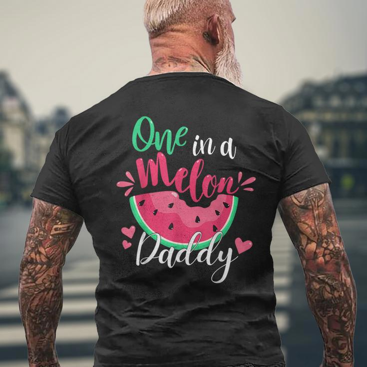 One In A Melon Daddy Birthday Party Matching Family Group Men's T-shirt Back Print Gifts for Old Men