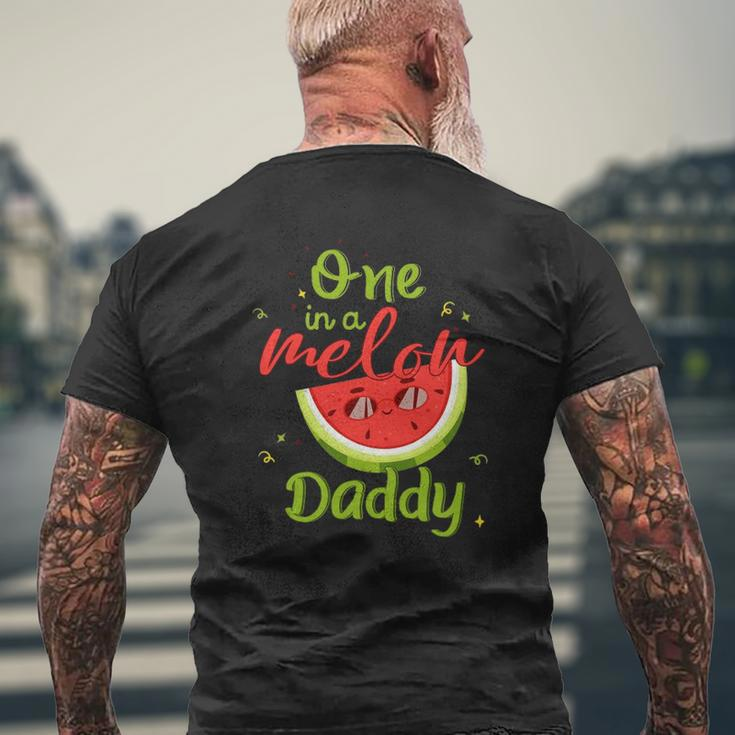 One In A Melon Daddy Watermelon Family Matching Men Mens Back Print T-shirt Gifts for Old Men
