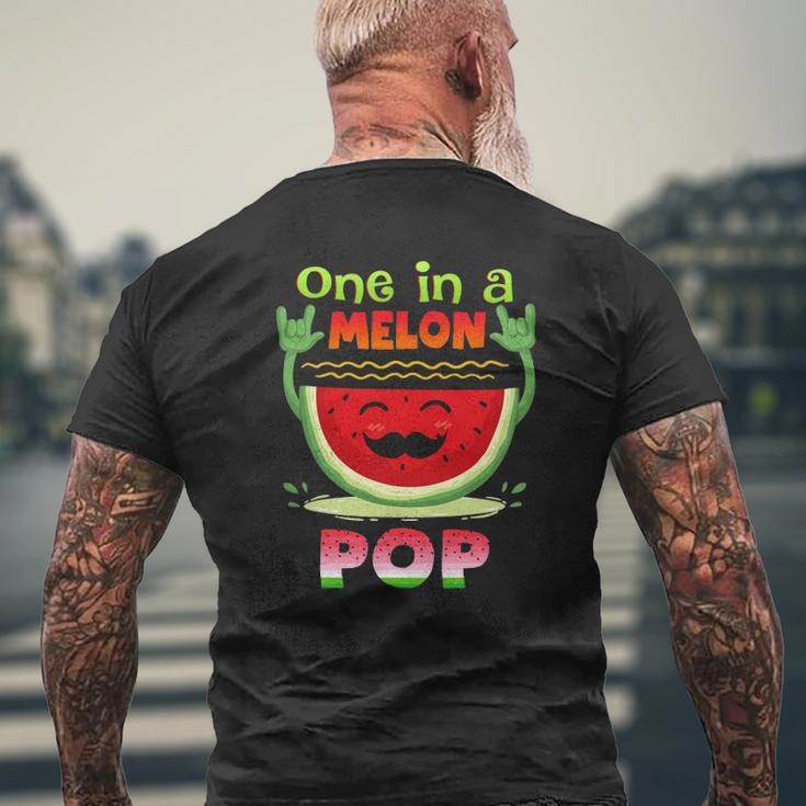 One In A Melon Pop Watermelon Mens Back Print T-shirt Gifts for Old Men