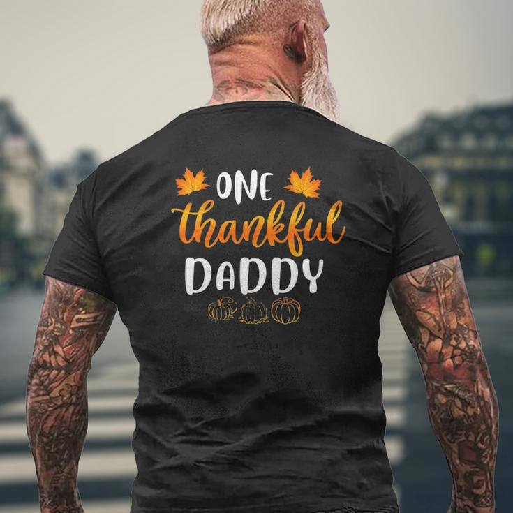 One Thankful Daddy Fall Thanksgiving Autumn Dad Mens Back Print T-shirt Gifts for Old Men