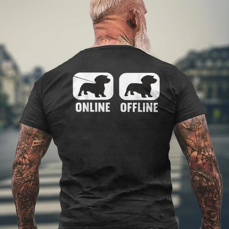 Online Offline Dachshund Dachshund Dog Black T-Shirt mit Rückendruck Geschenke für alte Männer