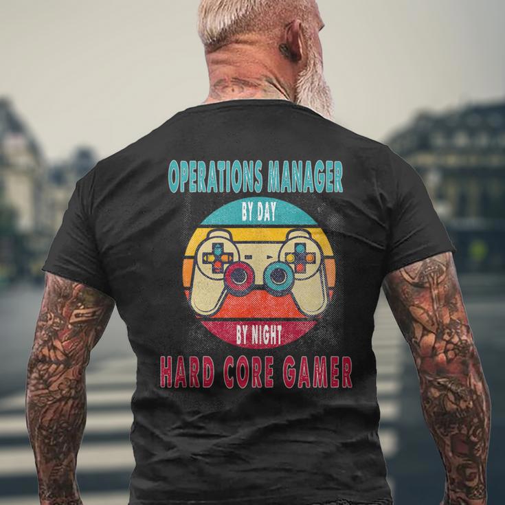 Operations Manager By Day By Night Hard Core Gamer Gaming Men's T-shirt Back Print Gifts for Old Men