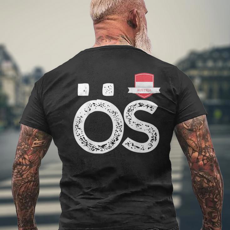 Österreich Menschenflagge Buchstaben Ö Und S Österreich Österreich T-Shirt mit Rückendruck Geschenke für alte Männer