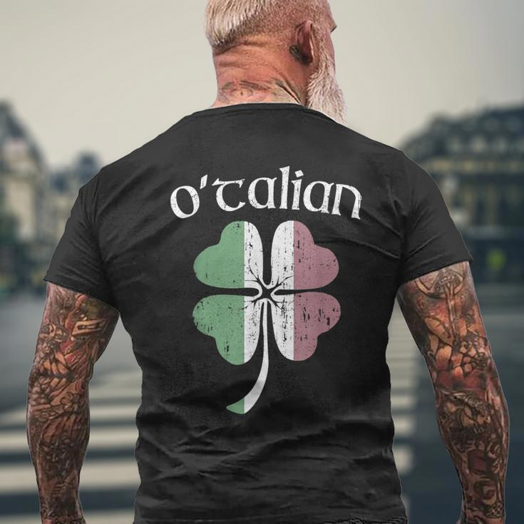 O'talian Half Irish Italian Flag Heritage St Patrick's Day Men's T-shirt Back Print Gifts for Old Men
