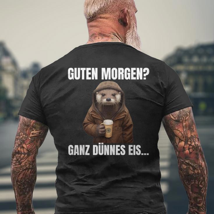 Otter Guten Morgen Ganz Dünnes Eis Kaffee Guten Morgen T-Shirt mit Rückendruck Geschenke für alte Männer