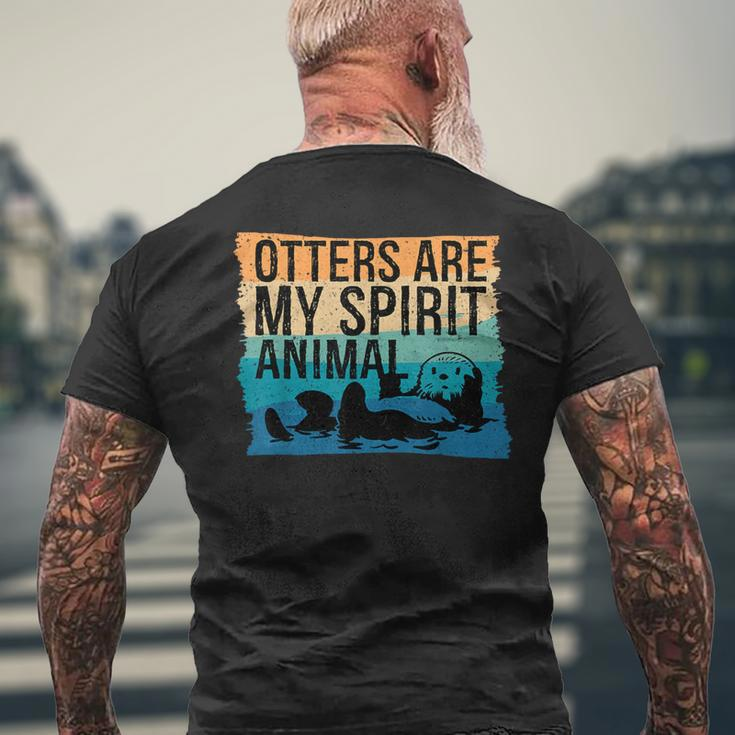 Otter Lover Otter Spirit Animal Otter Otter Men's T-shirt Back Print Gifts for Old Men