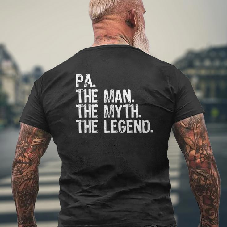 Pa The Man The Myth The Legend Dad Grandpa Christmas Mens Back Print T-shirt Gifts for Old Men