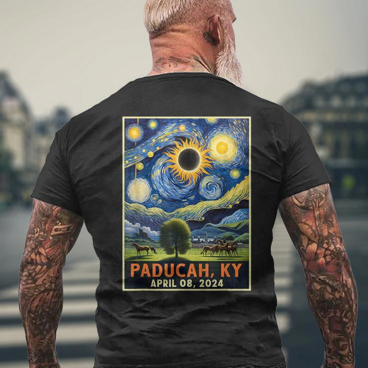 Paducah Kentucky Total Solar Eclipse 2024 Starry Night Men's T-shirt Back Print Gifts for Old Men
