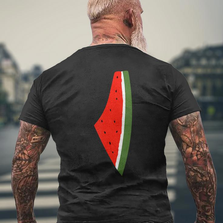 Palestine Watermelon Watermelon Palestine Map Men's T-shirt Back Print Gifts for Old Men