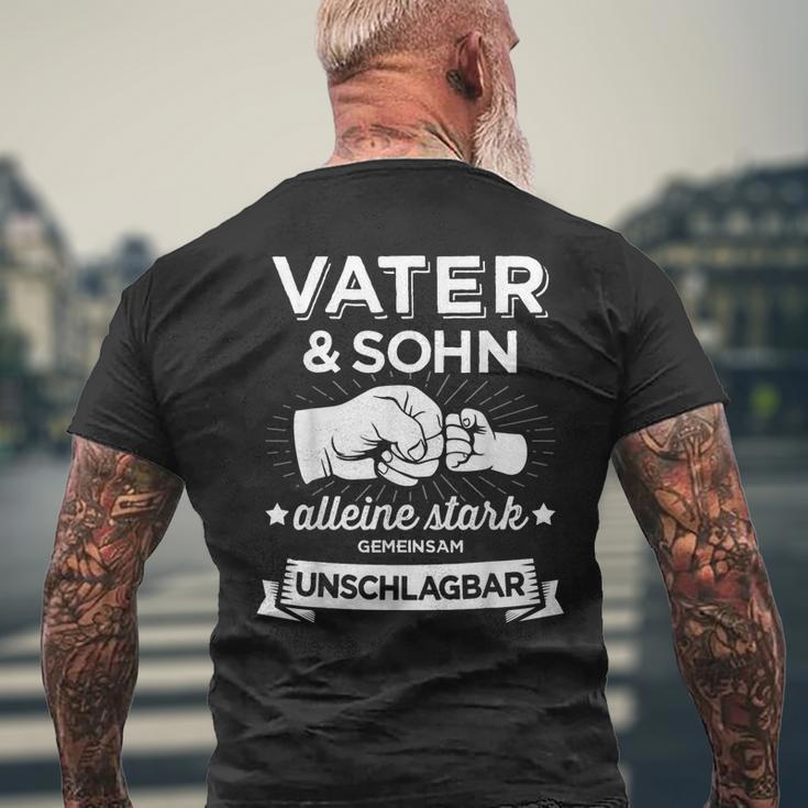 Papa & Sohn Stark Unschlagbar Fürateratertag Birthday T-Shirt mit Rückendruck Geschenke für alte Männer