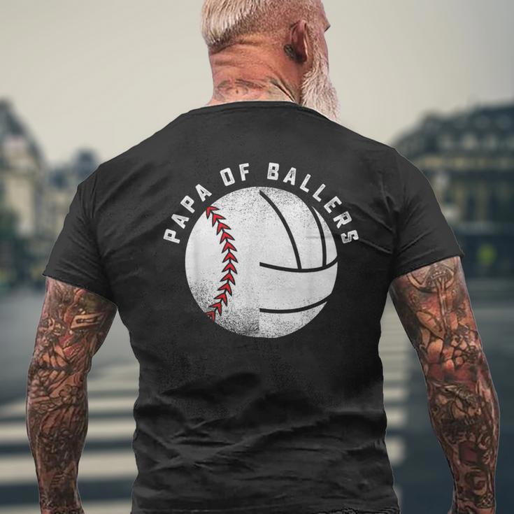 Papa Baseballolleyball Spieler Tochter Sohn Sport Team Dad T-Shirt mit Rückendruck Geschenke für alte Männer