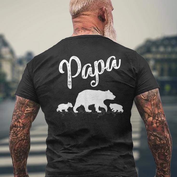 Papa Bear 2 Cub Bear Animal Lover Papa Bear Father's Day Men's T-shirt Back Print Gifts for Old Men